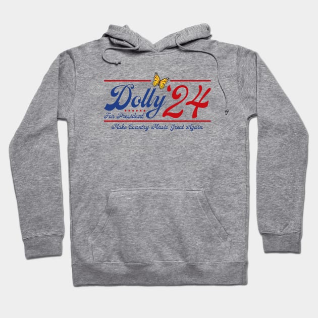 Dolly Parton 2024 For President Hoodie by flataffex